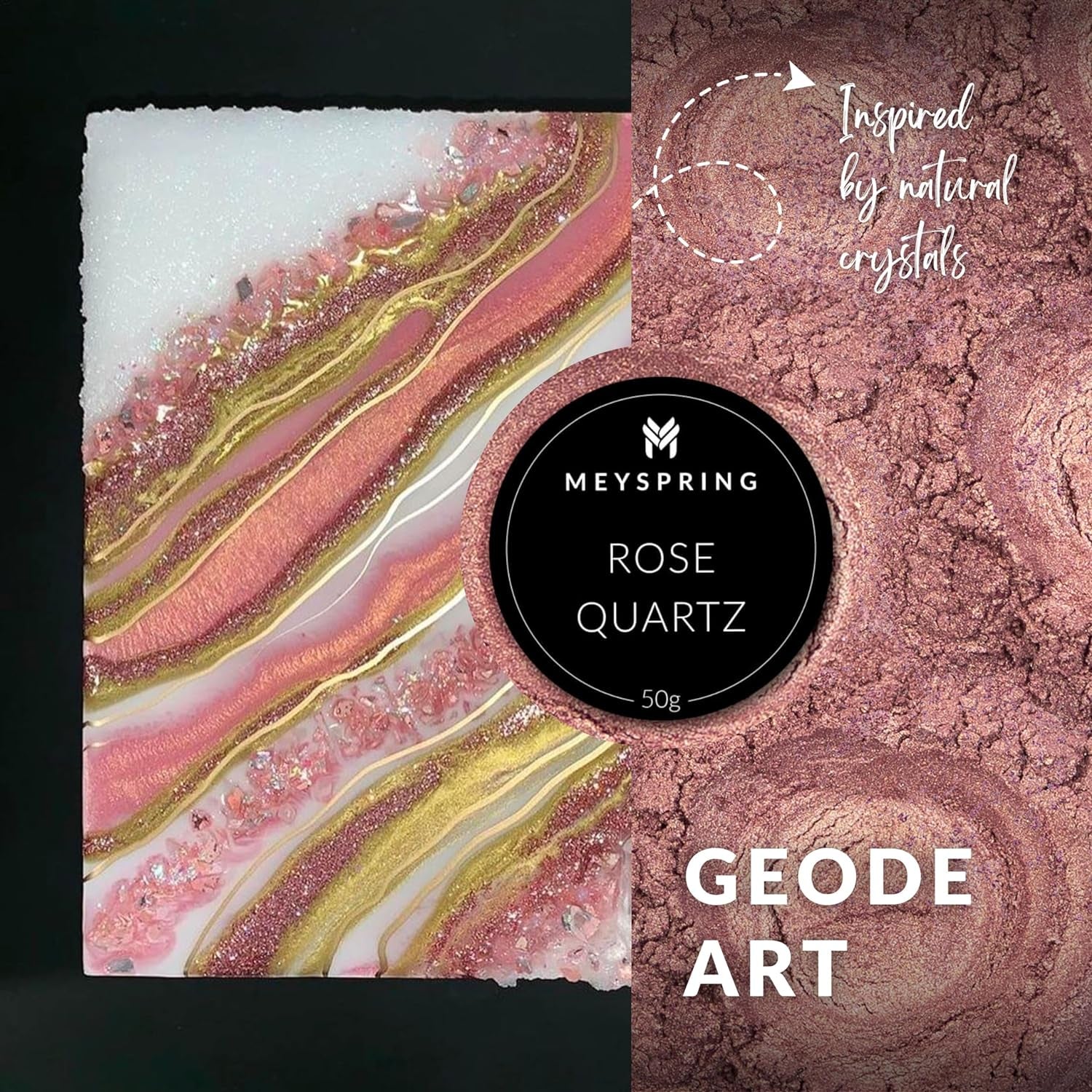 Rose Quartz Epoxy Resin Color Pigment - 50G - Mica Powder for Epoxy Resin