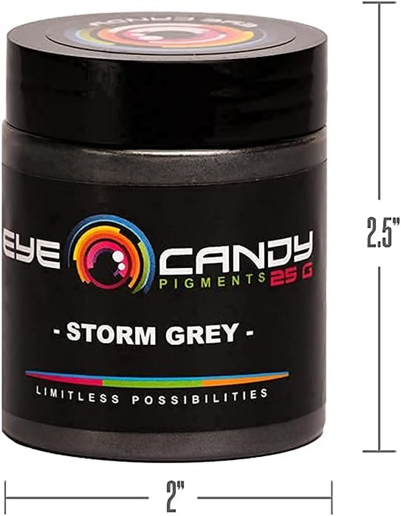 Premium Mica Powder Pigment “Storm Grey” (25G) Multipurpose DIY Arts and Crafts Additive | Woodworking, Epoxy, Resin, Natural Bath Bombs, Paint, Soap, Nail Polish, Lip Balm (Storm Grey, 25G)