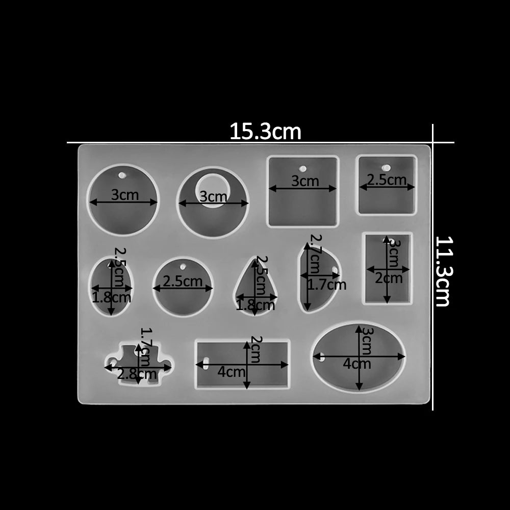 Crystal Epoxy Resin Mold Earring Pendant Resin Molds Silicone Mold for DIY UV Resin Epoxy Dried Flower Jewelry Making Mould Tool