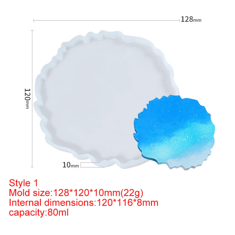 1PC DIY Coaster Tray Mirror Silicone Resin Mold for Table Decoration UV Resin Mold Epoxy Resin Art Supplies Resin Mold DIY