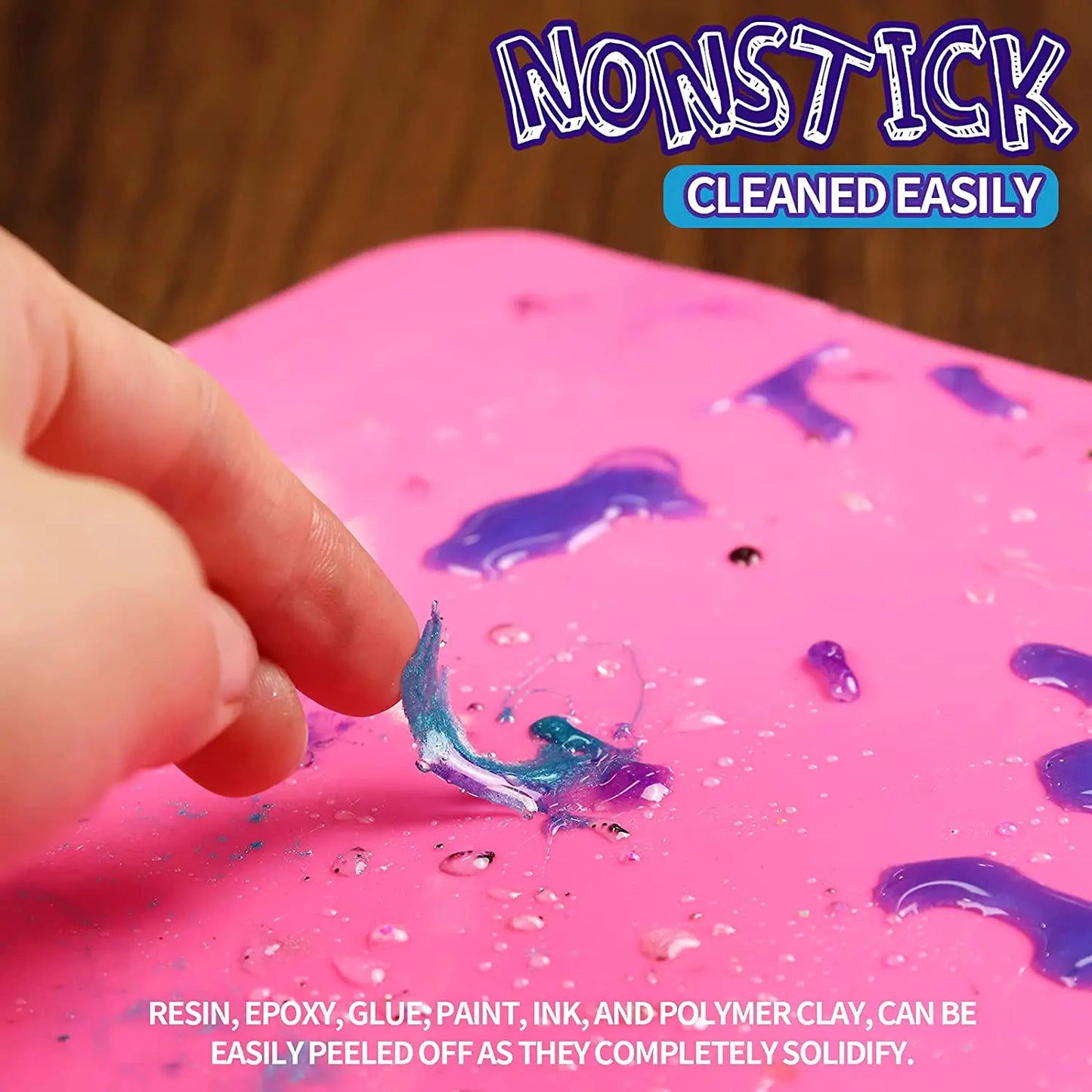 15.7" X 11.7" Large Silicone Sheet for Crafts Jewelry Casting Mold Mat, Nonstick Craft Mat for Epoxy Resin, Paint, Clay