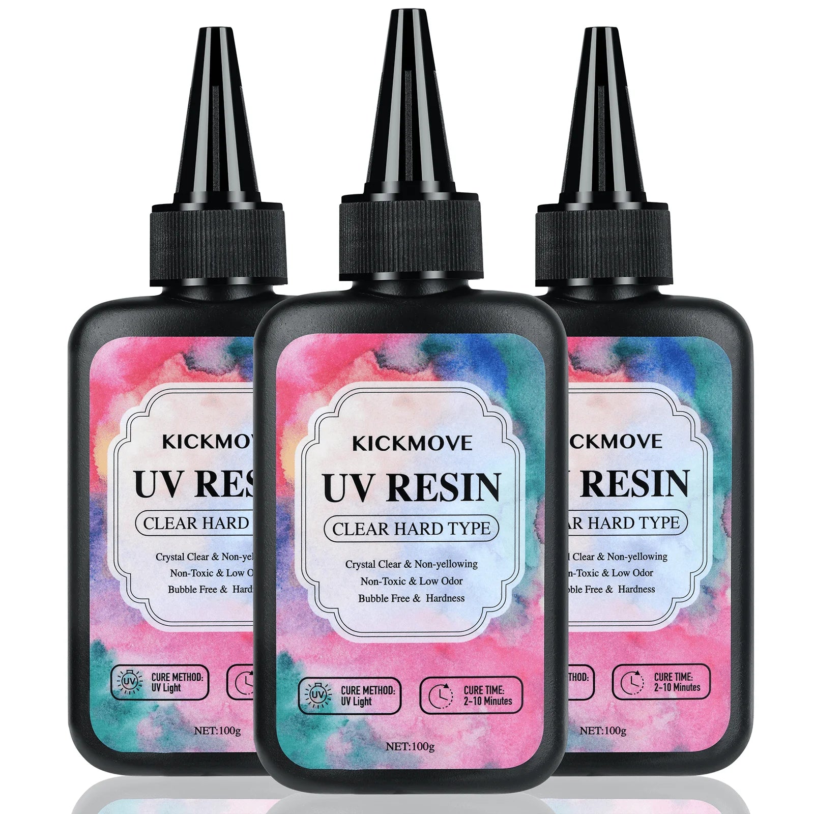 300G UV Resin Crystal Clear Hard UV Cure Epoxy Resin, Upgraded Formula UV Resin, Solar Activated Glue Kit Transparent Resin,