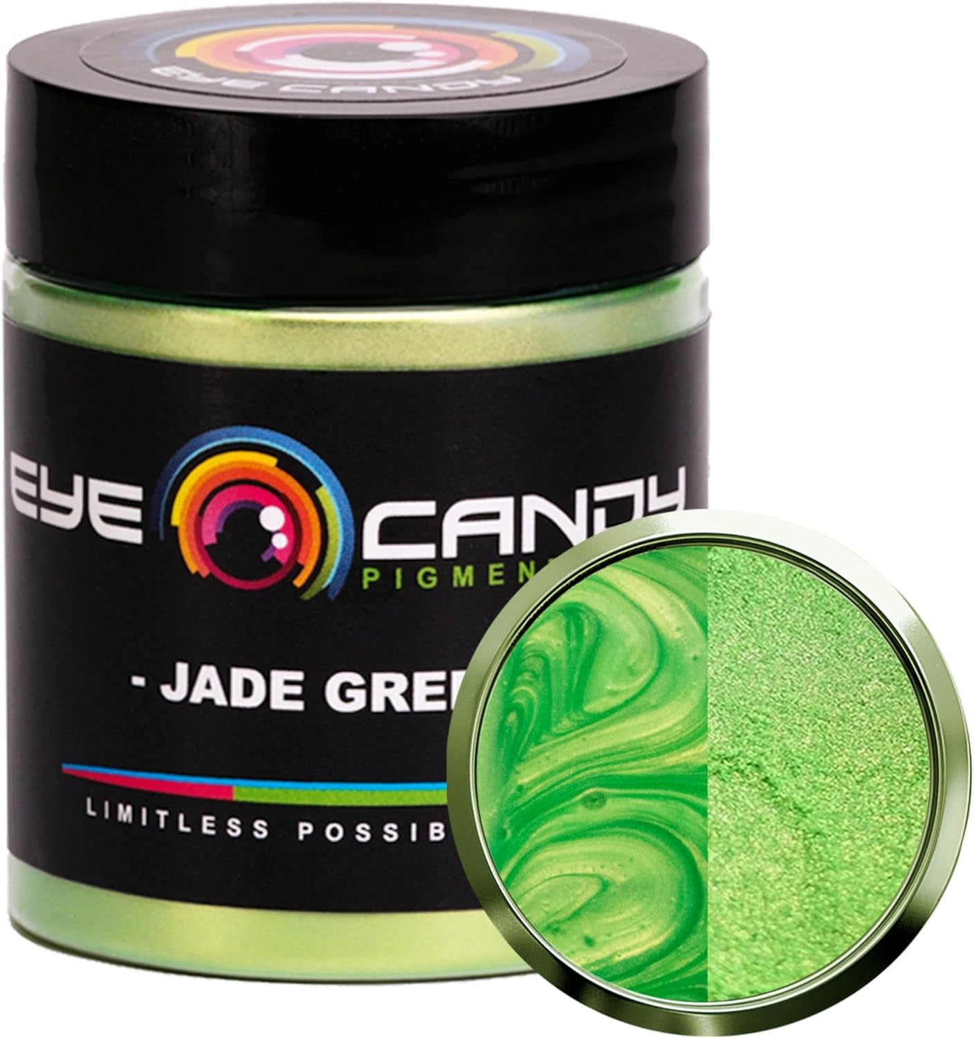 Premium Green Mica Powder Pigments (25Gr) | Multipurpose DIY Arts and Crafts Additive | Acrylic, Woodworking, Bath Bombs, Resin, Epoxy, Soap, Fishing Lures (Jade Green)