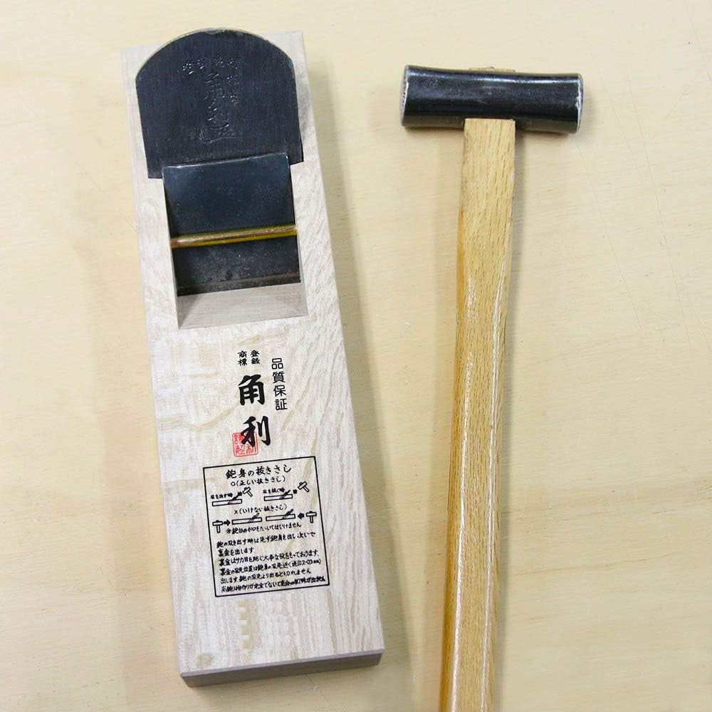 Large Hand Plane 60Mm for Woodworking, KANNA Japanese Block Plane Manual Hand Planer Tool for Smoothing, 10.1 X 2.9 X 2.7 Inches, White Oak Body, Made in JAPAN