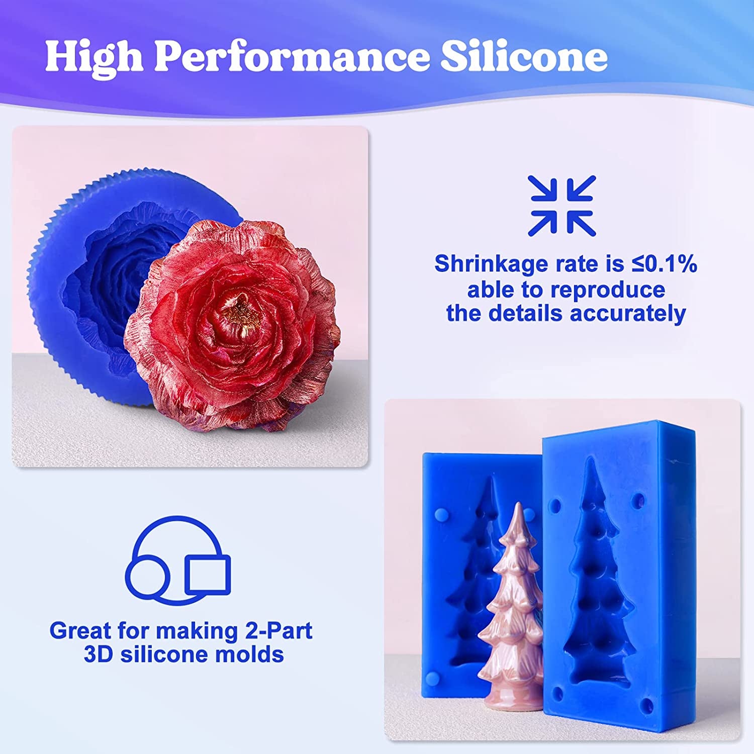 Silicone Mold Making Kit, Mold Making Silicone Rubber 30A, Platinum Silicone