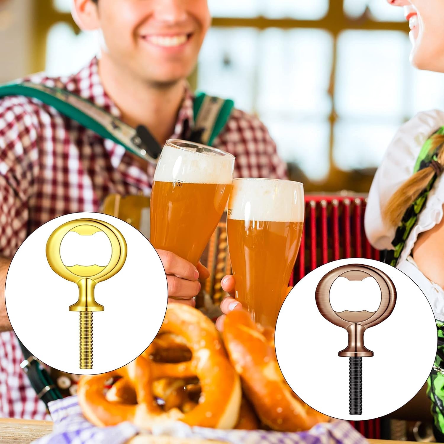 Metal Bottle Opener Blank Stainless Steel Flat Bottle Opener Inserts Kit Threaded Beer Opener Hardware for Valentine'S Day Wedding Wine Party Wood Turning DIY Handmade Project Craft (10 Pieces)