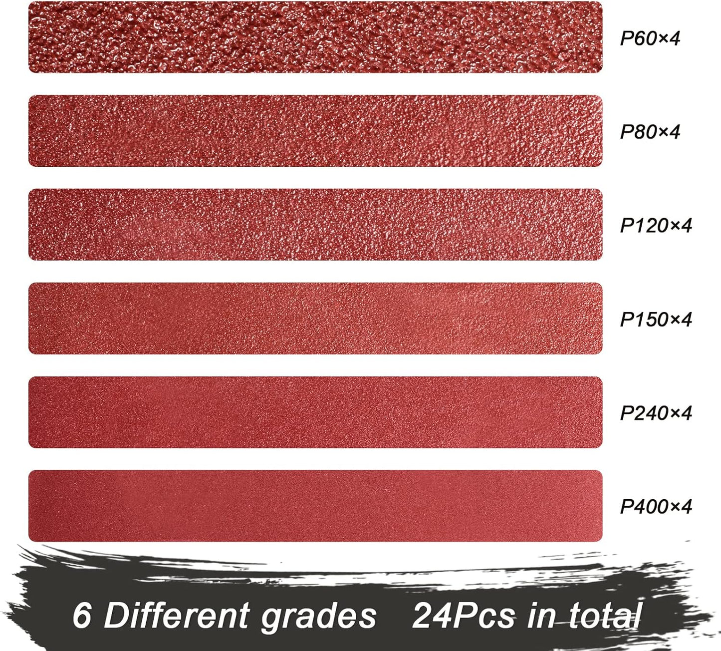 Sanding Belts 1×30-Inch Sanding Belt Belt Sander Belt Sander Paper, (4 Each of 60, 80, 120,150,240,400 Grits) Aluminum Oxide 24PCS