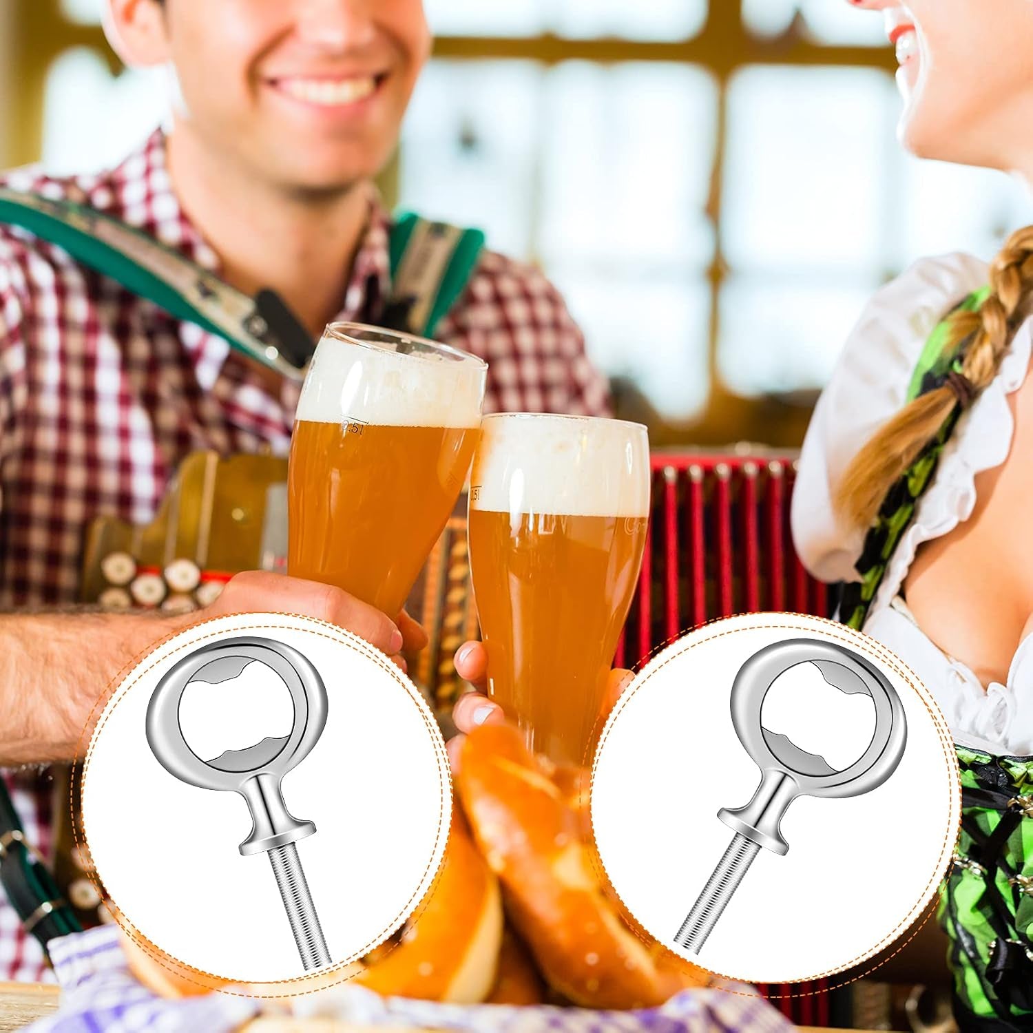 Metal Bottle Opener Kit Blank Bottle Opener Stainless Steel Bottle Opener Inserts Hardware for Valentine'S Day Wedding Wine Party DIY Project Craft Wood Turning (Silver,7 Pieces)
