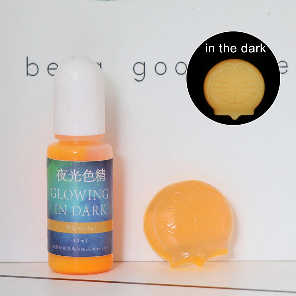 20 Colors 10Ml Fluorescent Pigment Luminous Paint Resin Dye UV Resin Coloring Epoxy Resin Pigment Glow in Night for DIY Crafts