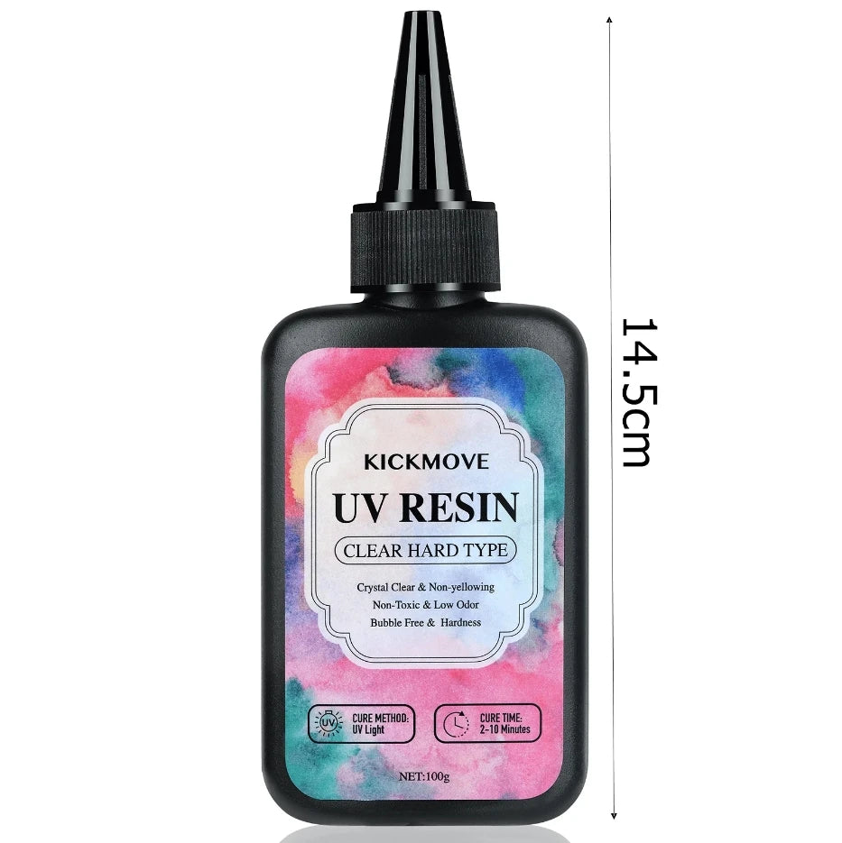 300G UV Resin Crystal Clear Hard UV Cure Epoxy Resin, Upgraded Formula UV Resin, Solar Activated Glue Kit Transparent Resin,