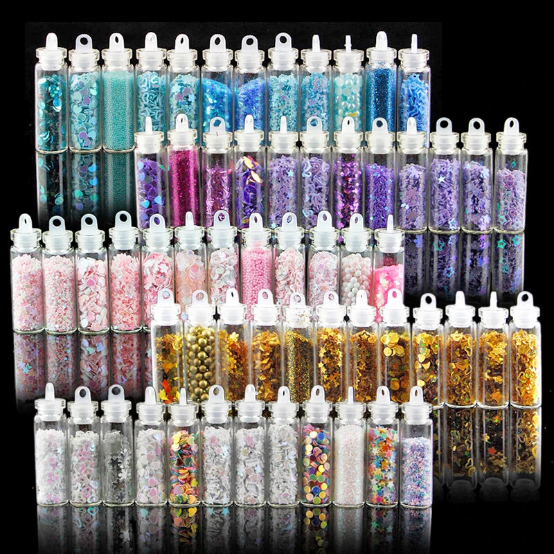 12Bottle Resin Filler Glitter Flakes Sequins Resin Glitter Powder Set Kit Clay Filling Epoxy Resin Silicone Mold Making DIY