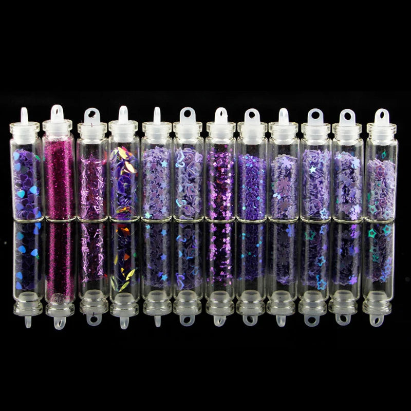 12Bottle Resin Filler Glitter Flakes Sequins Resin Glitter Powder Set Kit Clay Filling Epoxy Resin Silicone Mold Making DIY