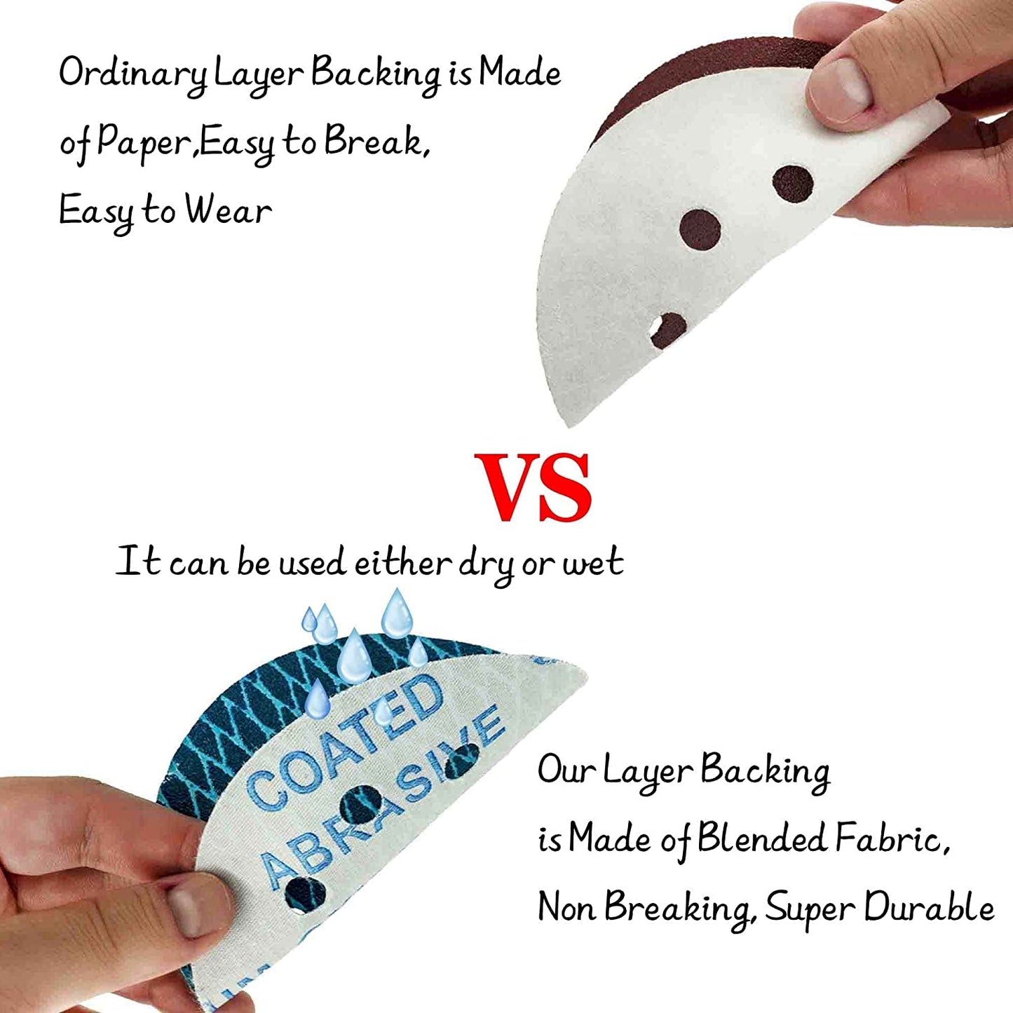 Orbital Sander Sandpaper 5 Inch 8 Hole Sanding Disc Hook and Loop Pads Sand Paper 320 Grit for Wood Metal 70 PCS Blue Aluminum Oxide anti Blocking Rhombus Sanding Discs