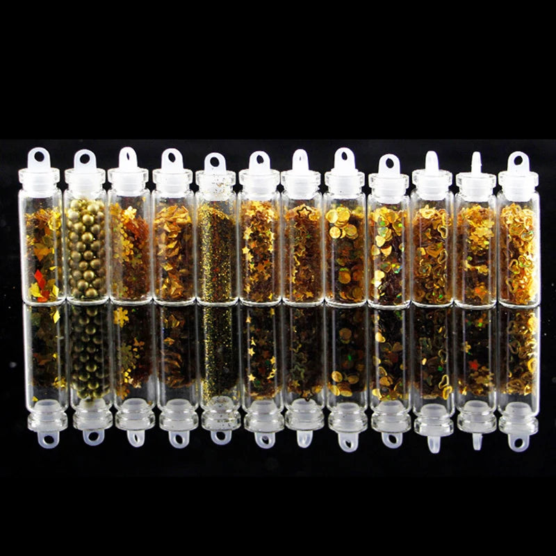 12Bottle Resin Filler Glitter Flakes Sequins Resin Glitter Powder Set Kit Clay Filling Epoxy Resin Silicone Mold Making DIY