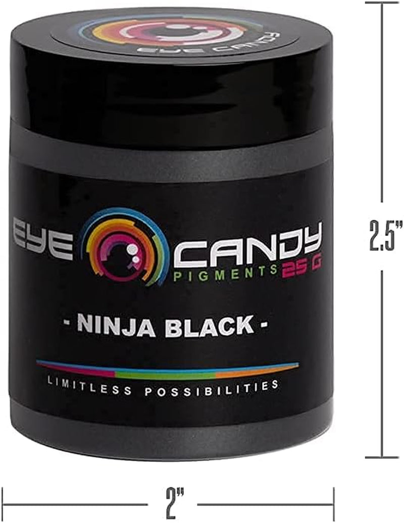 Premium Mica Powder Pigment “Ninja Black” (25G) Multipurpose DIY Arts and Crafts Additive | Woodworking, Epoxy, Resin, Bath Bombs, Paint, Soap, Nail Polish, Lip Balm (Ninja Black, 25G)