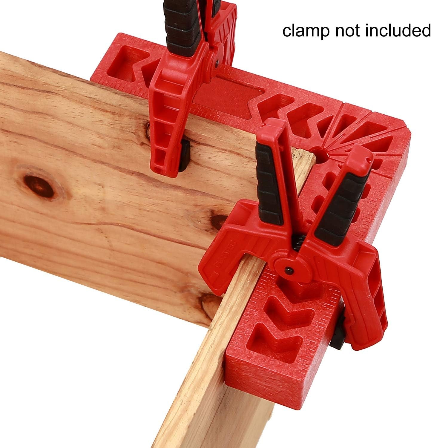 6 PCS 4 Inch 90 Degree Positioning Squares, Right Angle Clamps Woodworking Carpenter Corner Clamping Square Tool for Picture Frames, Boxes, Cabinets or Drawers, Red