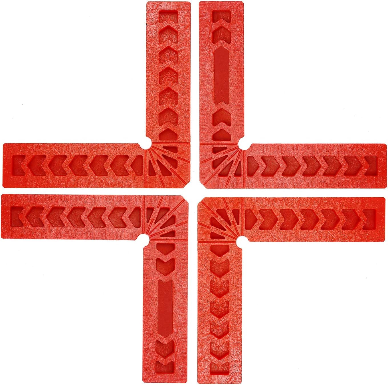 6 PCS 4 Inch 90 Degree Positioning Squares, Right Angle Clamps Woodworking Carpenter Corner Clamping Square Tool for Picture Frames, Boxes, Cabinets or Drawers, Red